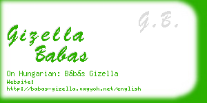 gizella babas business card