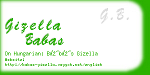 gizella babas business card